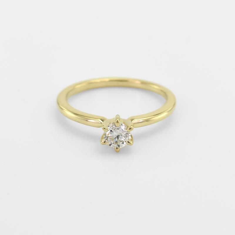Zlatý zásnubní prsten s certifikovaným diamantem 64740