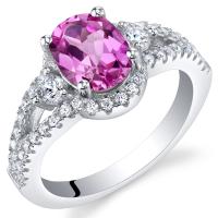 Stříbrný prsten s oválným růžovým safírem Coen