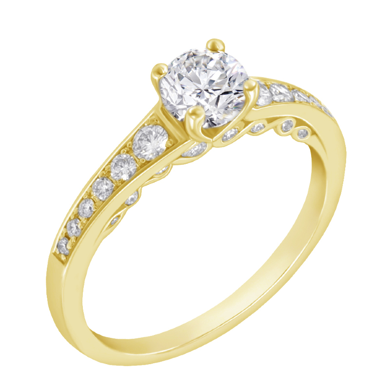 Zlatý zásnubní vintage prsten 67530