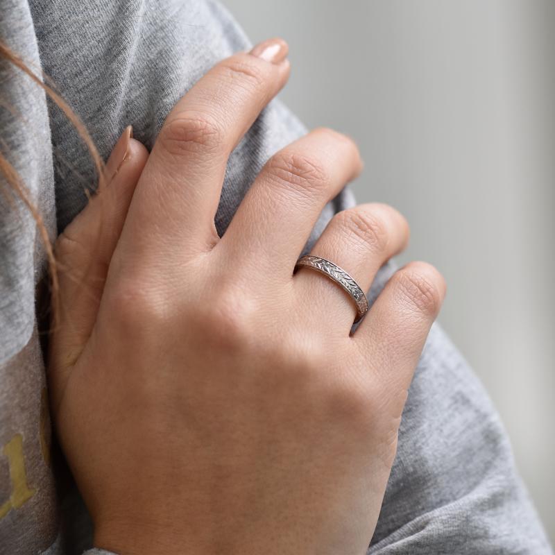 Romantické vintage snubní prsteny z platiny 69050