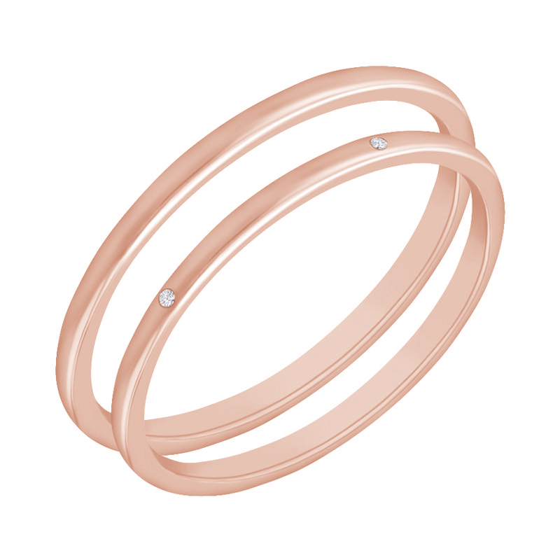 Minimalistické snubní prsteny z růžového zlata 70770