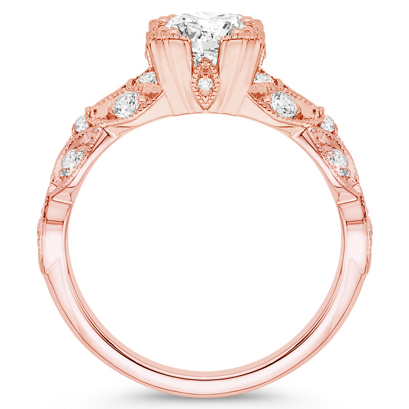 Zásnubní prsten s diamanty z růžového zlata