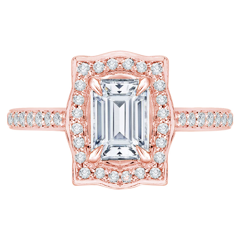 Diamantový prsten z růžového zlata pro zásnuby 74670