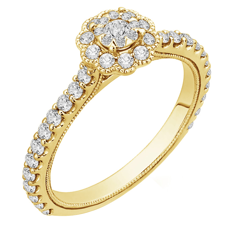 Zlatý diamantový prsten pro zásnuby 74950