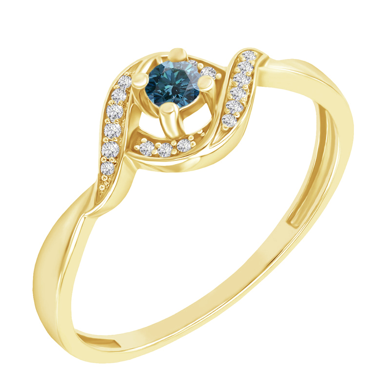 Prsten s modrým diamantem