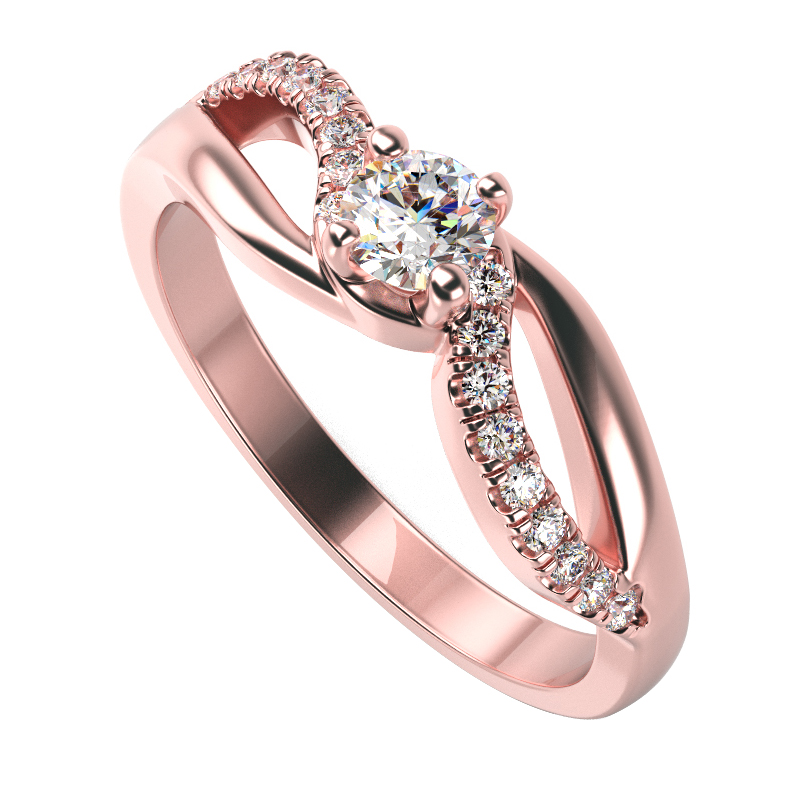 Prsten z růžového zlata Wemy