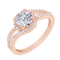 Halo zásnubní prsten s lab-grown diamanty Mileva
