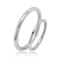 Platinové minimalistické snubní prsteny s černým diamantem Idony