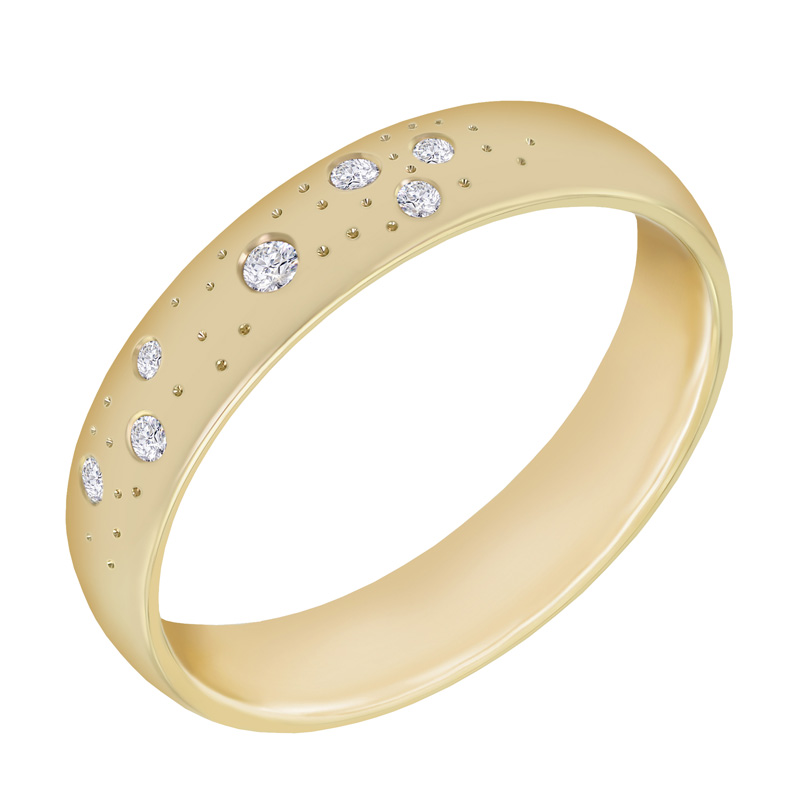 Jemný zlatý prsten s diamanty Stephania