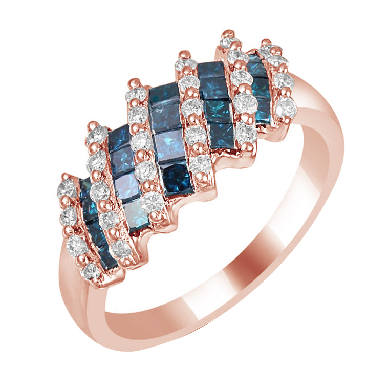Diamantový prsten z růžového zlata 79040