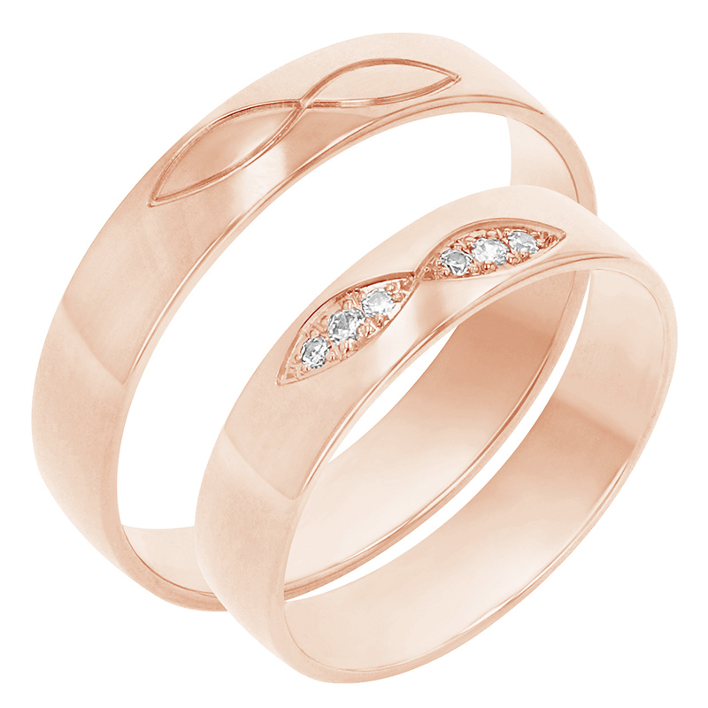 Snubní prsteny z růžového zlata 80370