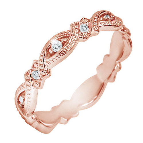 Diamantový prsten z růžového zlata 80660