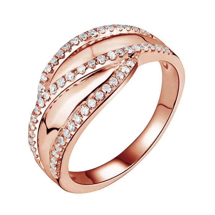 Diamantový prsten z růžového zlata 80860