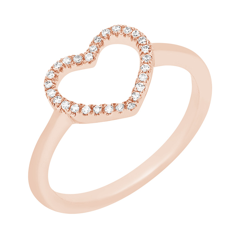 Romantický prsten s diamanty z růžového zlata