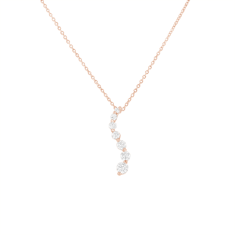 Elegantní náhrdelník se zářivými diamanty z růžového zlata 83090