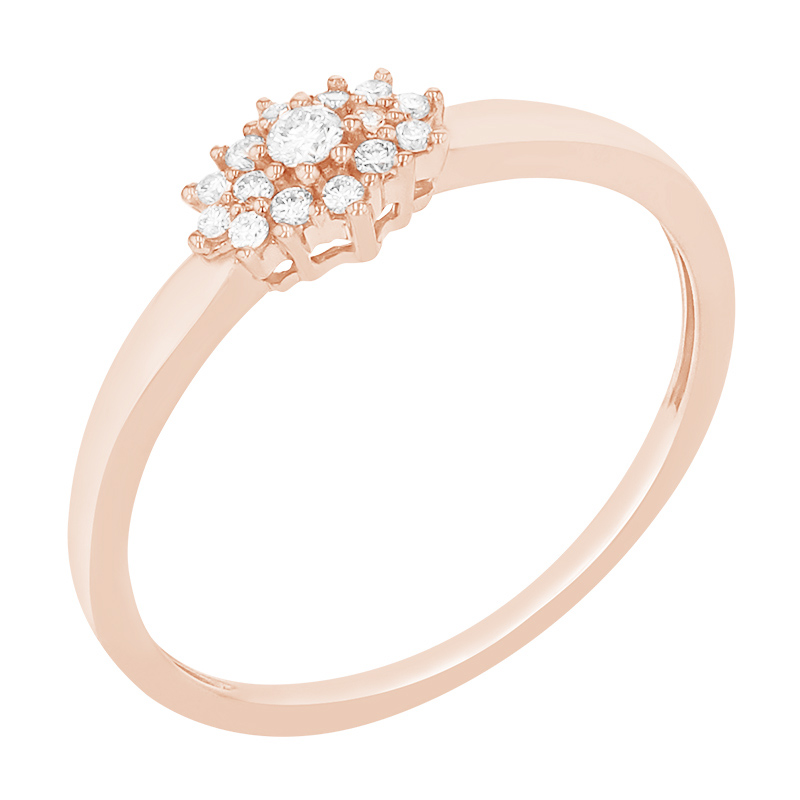 Elegantní diamantový prsten z růžového zlata