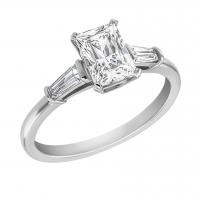 Platinový zásnubní prsten s emerald diamantem Talmar