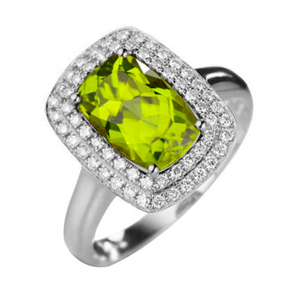 Zásnubní prsten s olivínem 87370