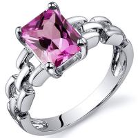 Stříbrný prsten s růžovým safírem Odin