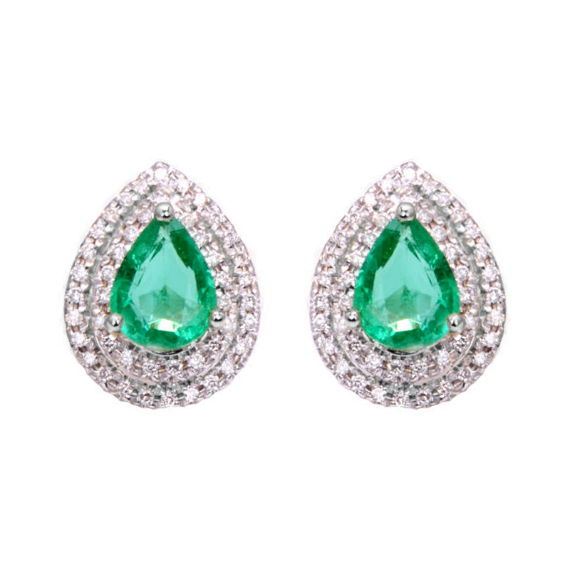 Smaragdové náušnice s diamanty 90540