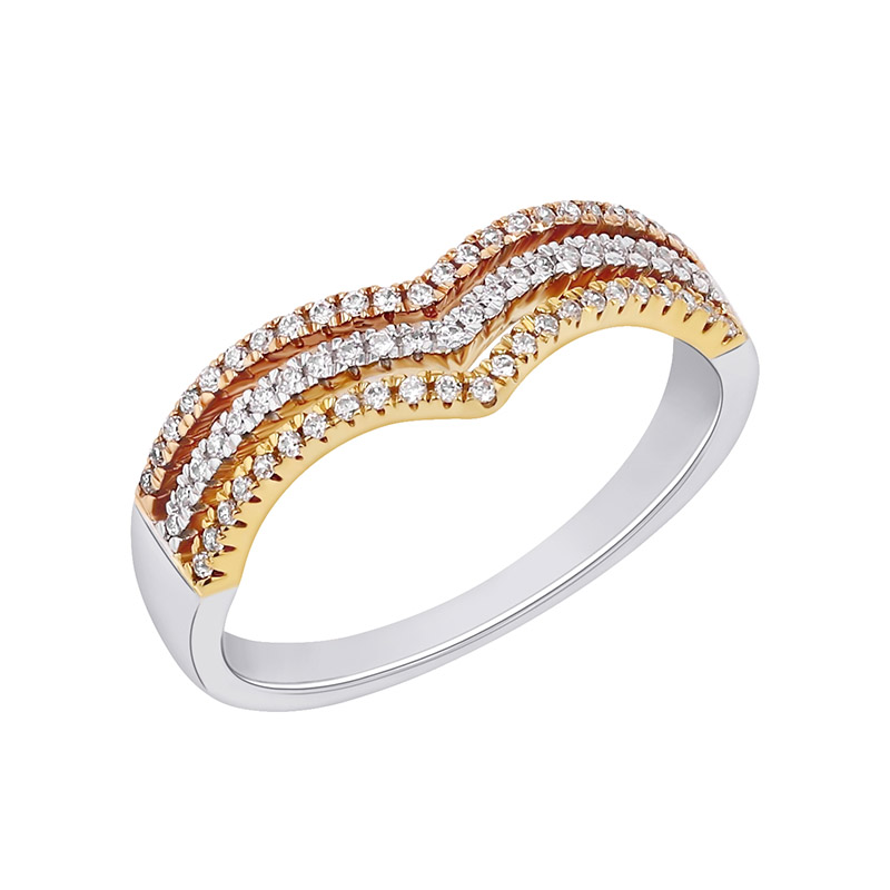 Diamantový prsten s vykrojeným designem ze zlata