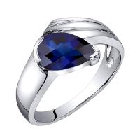 Stříbrný prsten s modrým safírem Romilda