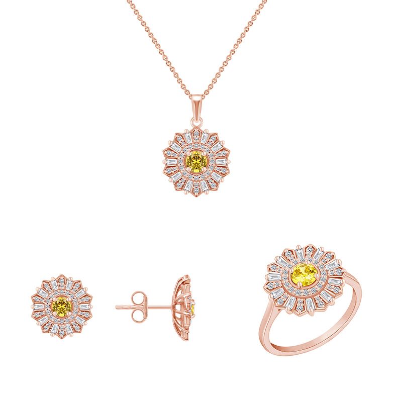 Květinová kolekce šperků s diamanty 94520
