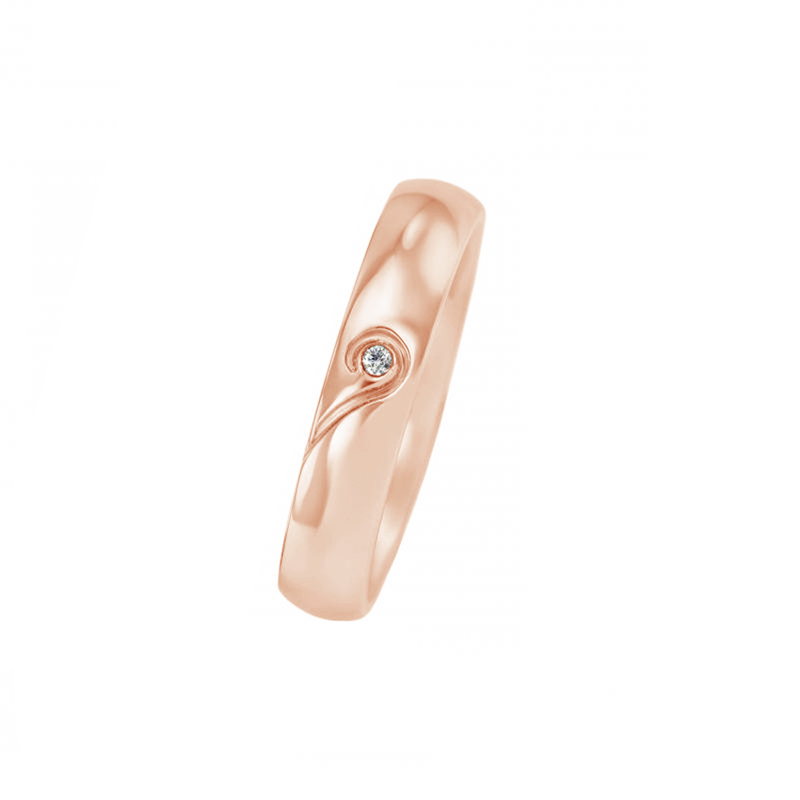 Snubní prsteny ze zlata s motivem srdce s diamantem Alnea 96050