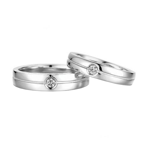 Svatební prsteny z platiny a diamanty Dalyne 