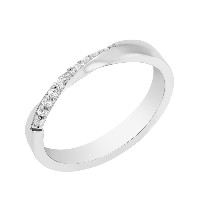 Zlaté propletené snubní prsteny s diamanty Brielle 98800