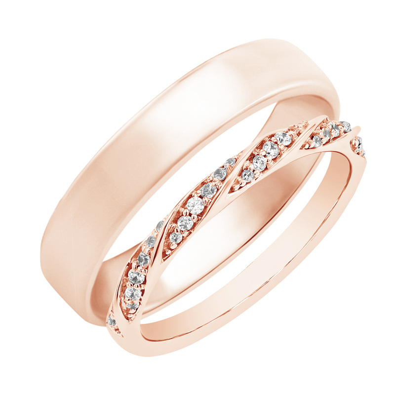 Propletený eternity prsten s diamanty a pánský komfortní prsten Frances 99940