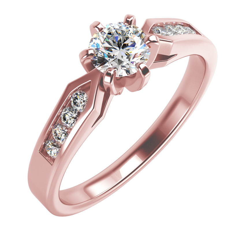 Zásnubní prsten s moissanitem a diamanty Sion 100231