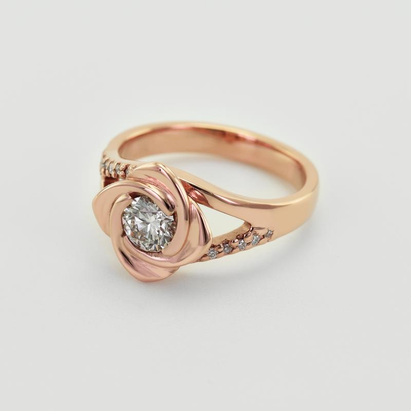 Zásnubní prsten ve tvaru růže s moissanitem a diamanty Xalor 100421
