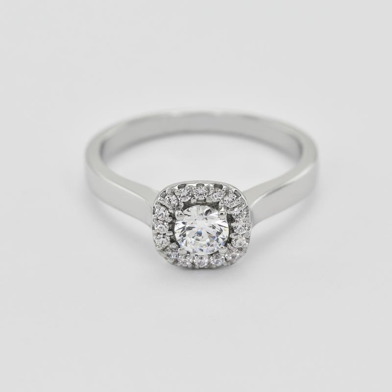 Zásnubní prsten v halo stylu s moissanitem a diamanty Reley 100541