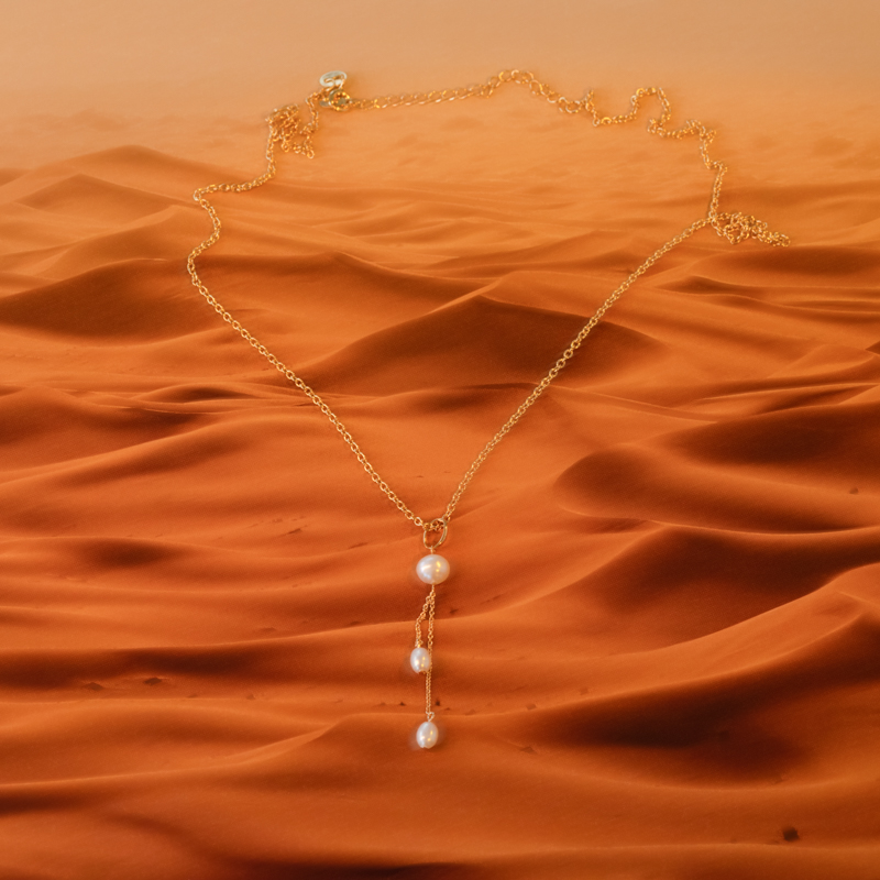 Pozlacená kolekce šperků s perlami Santino 101271