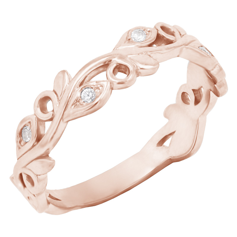 Prsten ve tvaru lístečků s lab-grown diamanty Seir 101531