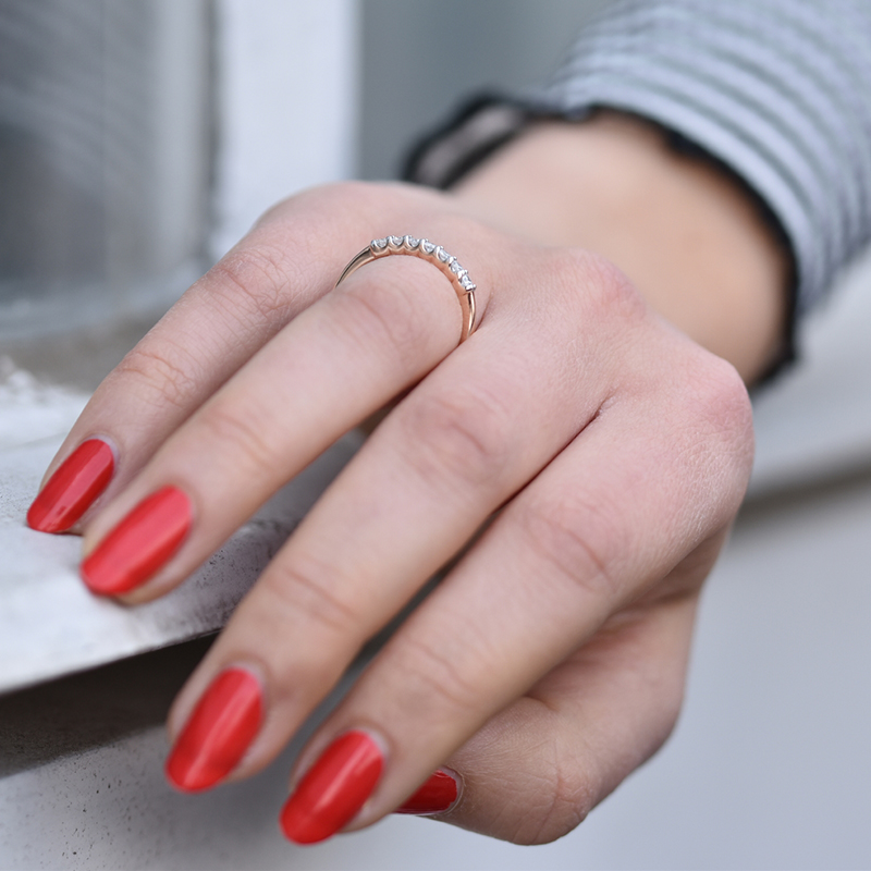 Eternity prsten s lab-grown diamanty a pánský plochý prsten Rexanne 101961