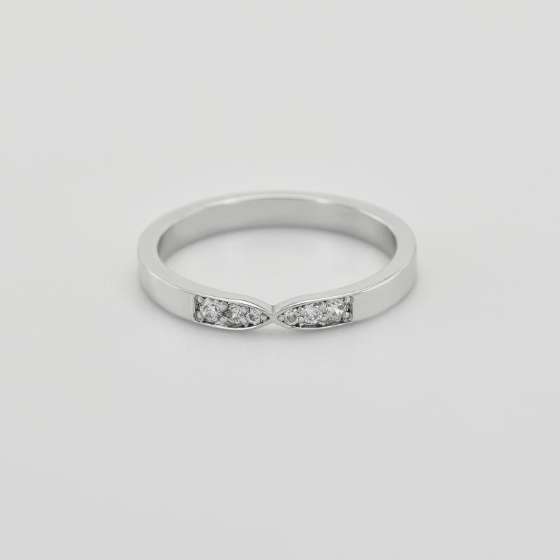 Dámský prsten s lab-grown diamanty a plochý pánský prsten Hvala 101971