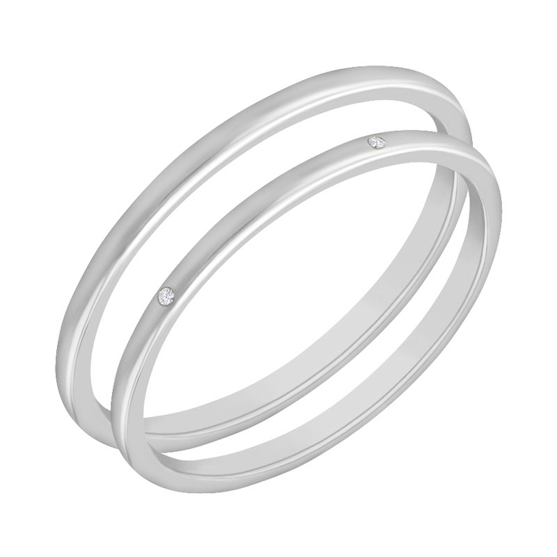Minimalistický prsten s lab-grown diamanty a pánský komfortní prsten Olive 102251