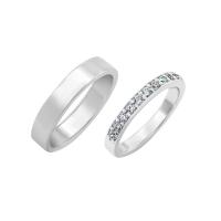 Eternity prsten s lab-grown diamanty a pánský plochý prsten Sims