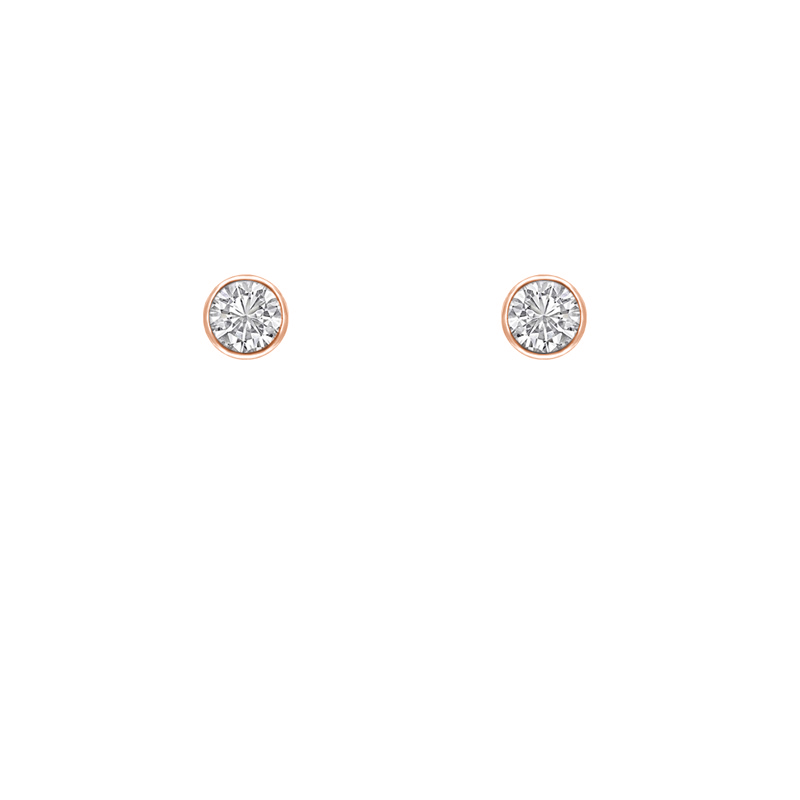 Stříbrné minimalistické bezel náušnice s diamanty Wendy 102881