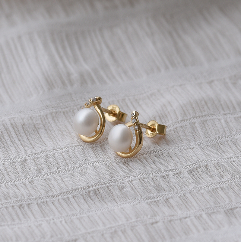 Romantická perlová kolekce šperků ze zlata Jazmine 103571