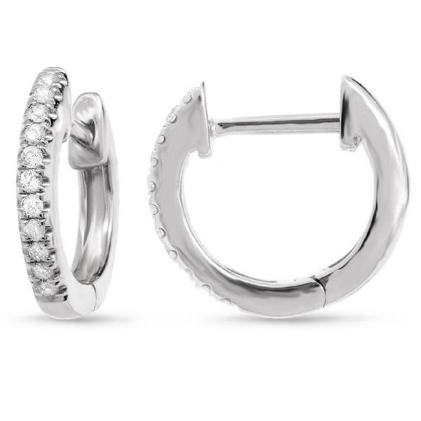Stříbrné elegantní kruhové náušnice s lab-grown diamanty Gomati