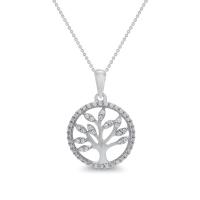 Stříbrný strom života s lab-grown diamanty Elmer