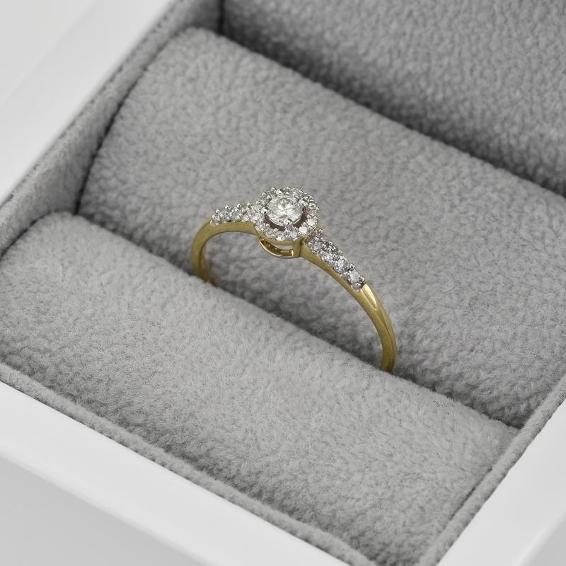 Stříbrný halo prsten s lab-grown diamanty Lyons 104511