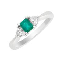 Prsten se smaragdem a diamanty Cary