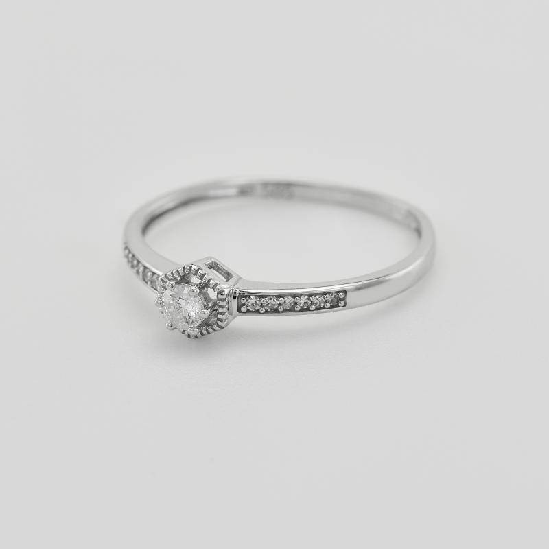 Stříbrný prsten s postranními lab-grown diamanty Hubert 104631