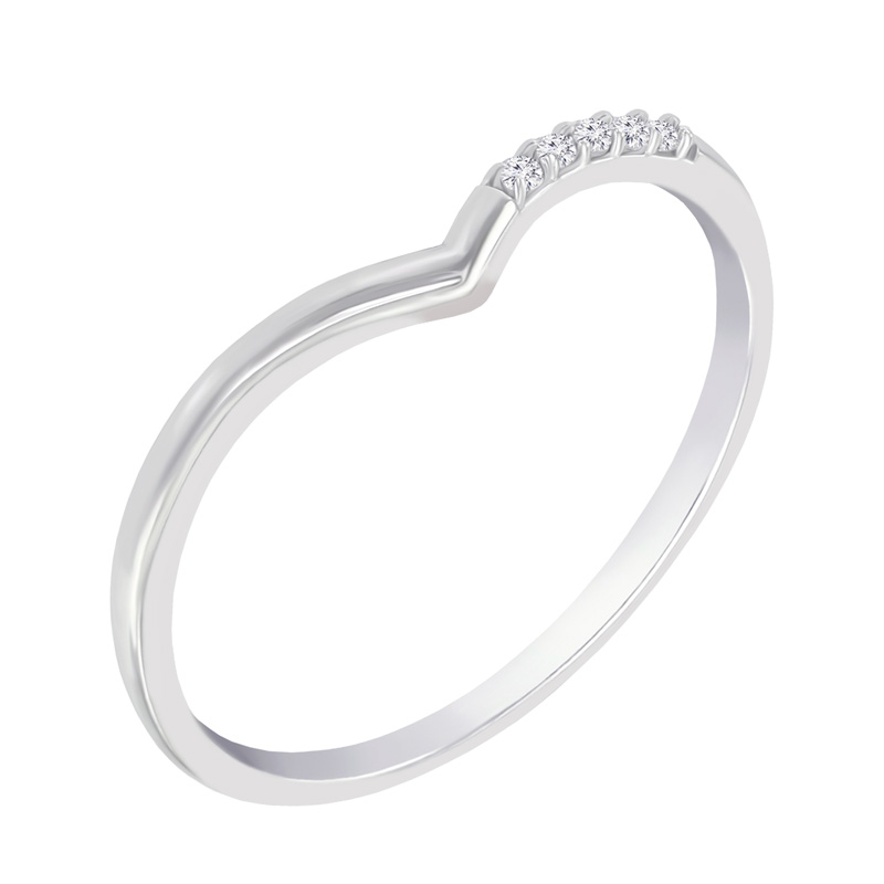 Stříbrný vykrojený prsten s lab-grown diamanty Annelisa