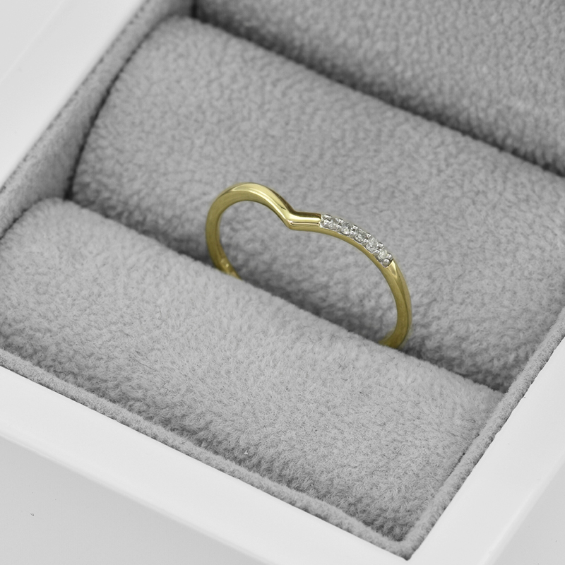 Stříbrný vykrojený prsten s lab-grown diamanty Annelisa 104691