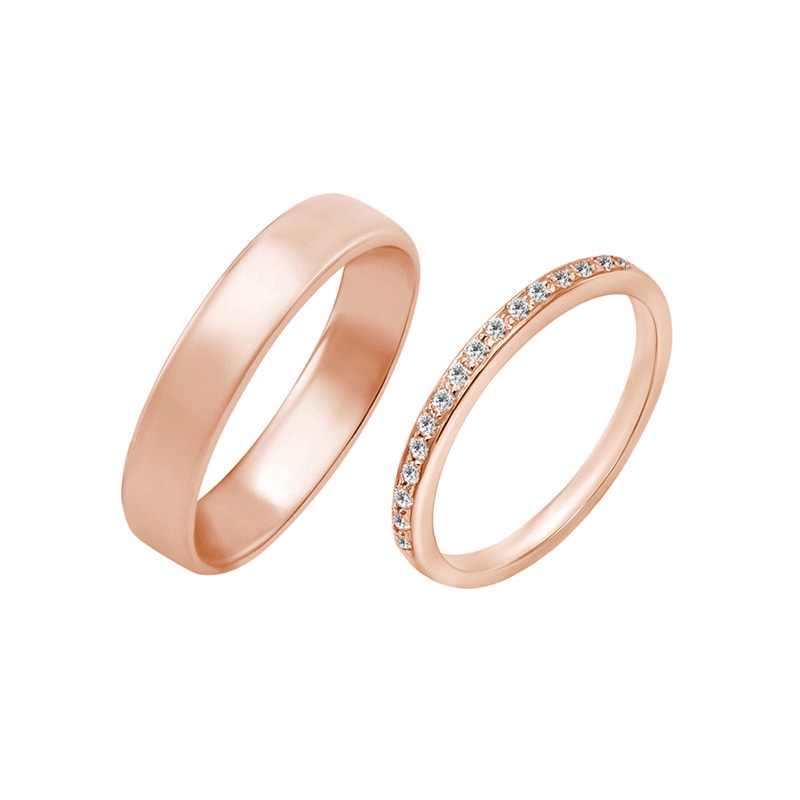 Eternity prsten s moissanity a pánský komfortní snubní prsten Lorne 105361